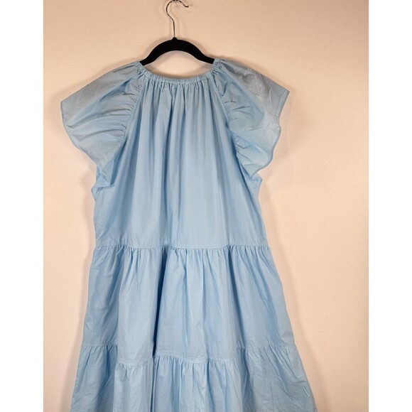 Talulah Womens Dress Blue Mini Flutter Sleeve Sundress Tiered A Line Medium - Picture 8 of 11